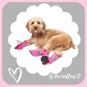 🐶 2 Sizes Available  🐶 New Justice Doggie Pink Booties - Size Small or Large